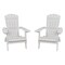 Merrick Lane Set of 2 Riviera Poly Resin Folding Adirondack Lounge Chair - All-Weather Indoor/Outdoor Patio Chair